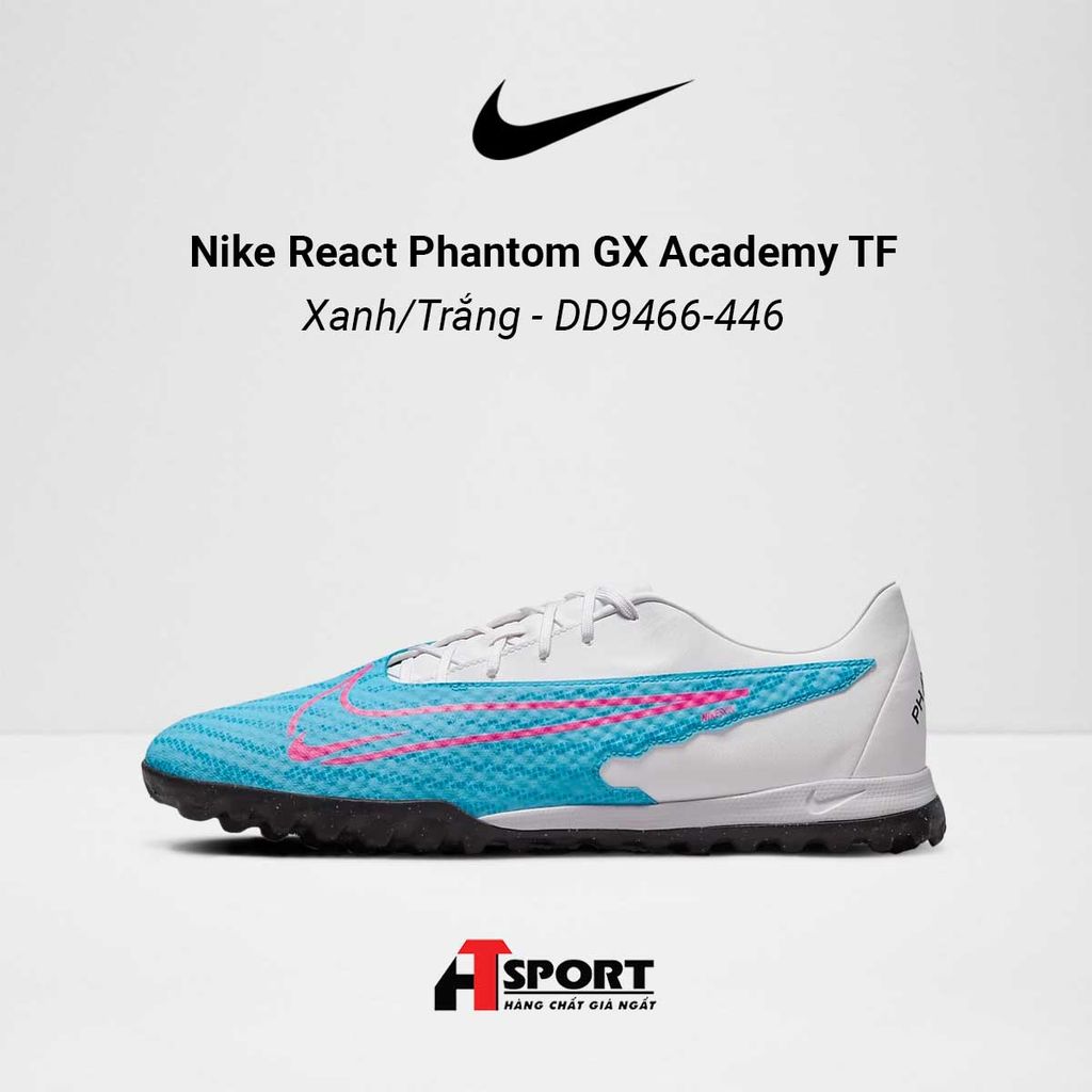  Nike React Phantom GX Xanh/Trắng Academy TF - DD9477-446 