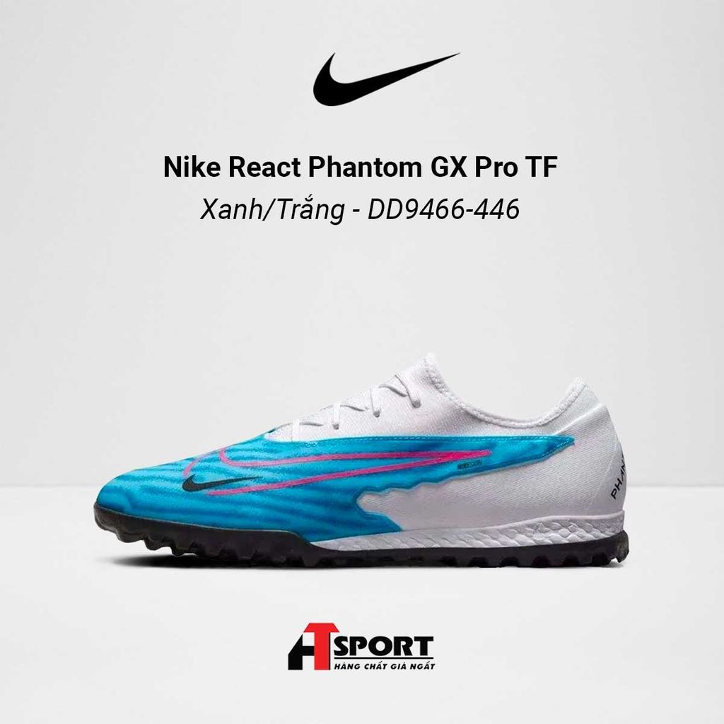  Nike React Phantom GX Xanh/Trắng Pro TF - DD9466-446 