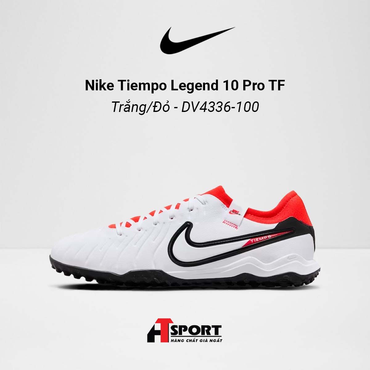  Nike Tiempo Legend 10 Trắng/Đỏ Pro TF - DV4336-100 
