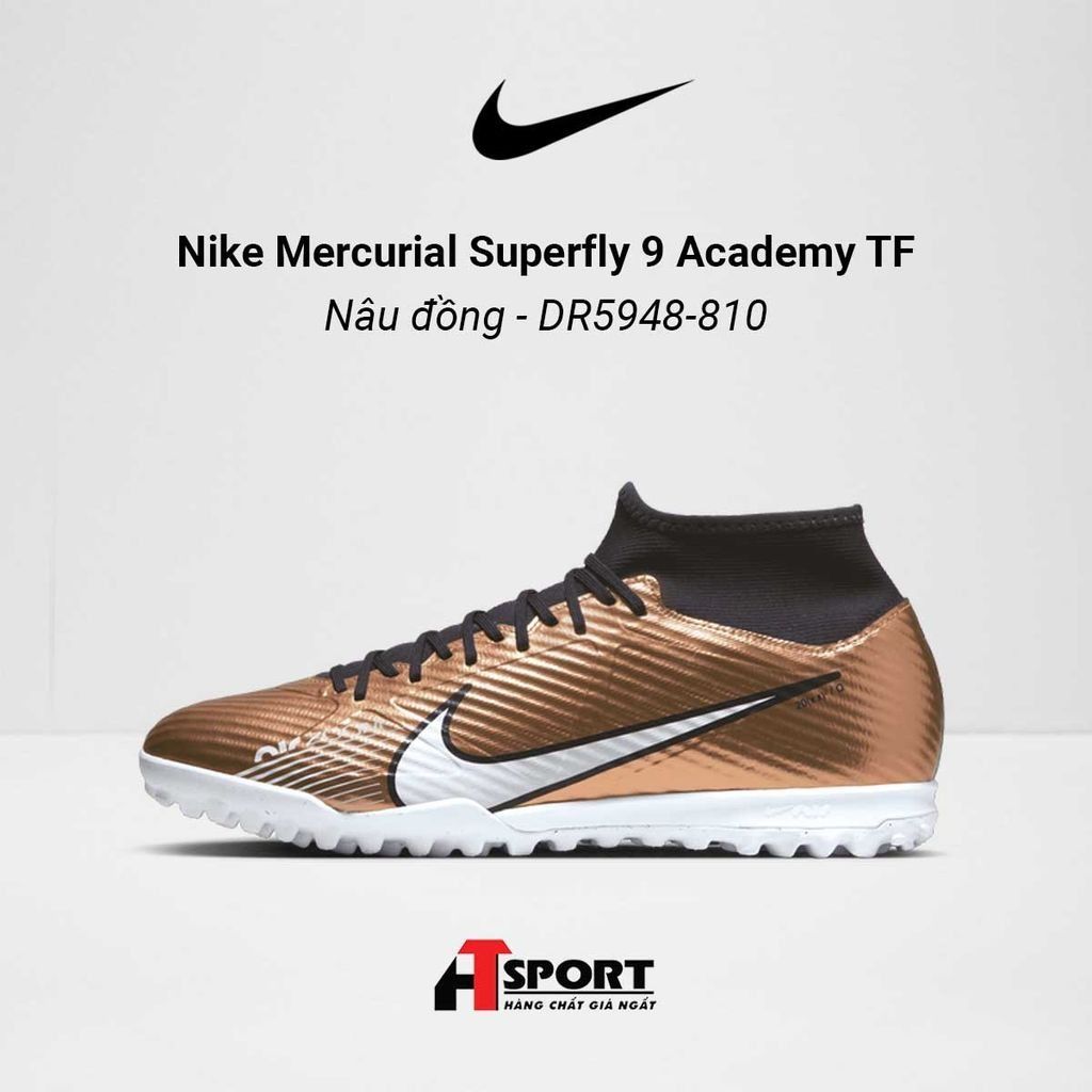 Nike Zoom Mercurial Superfly 9 Nâu đồng Academy TF - DR5948-810