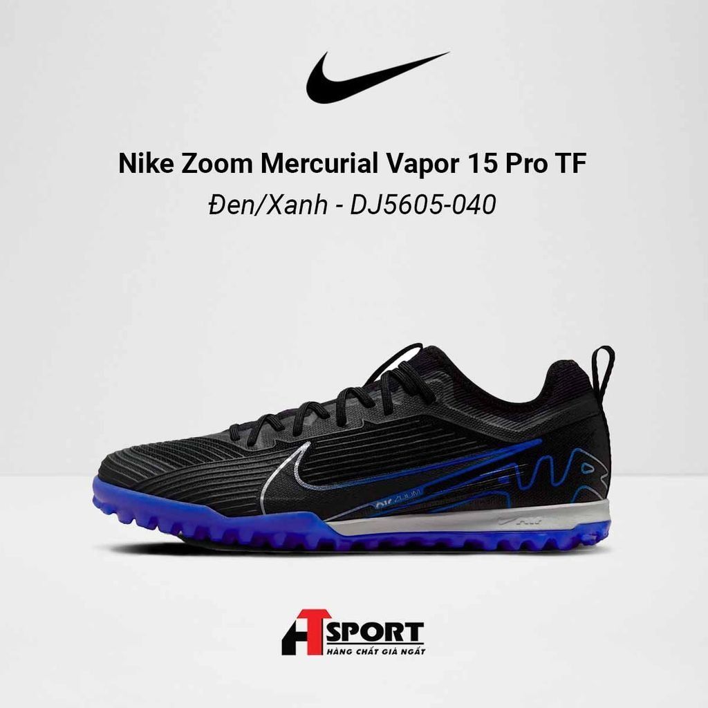 Nike Zoom Mercurial Vapor 15 Đen/Xanh Pro TF - DJ5605-040