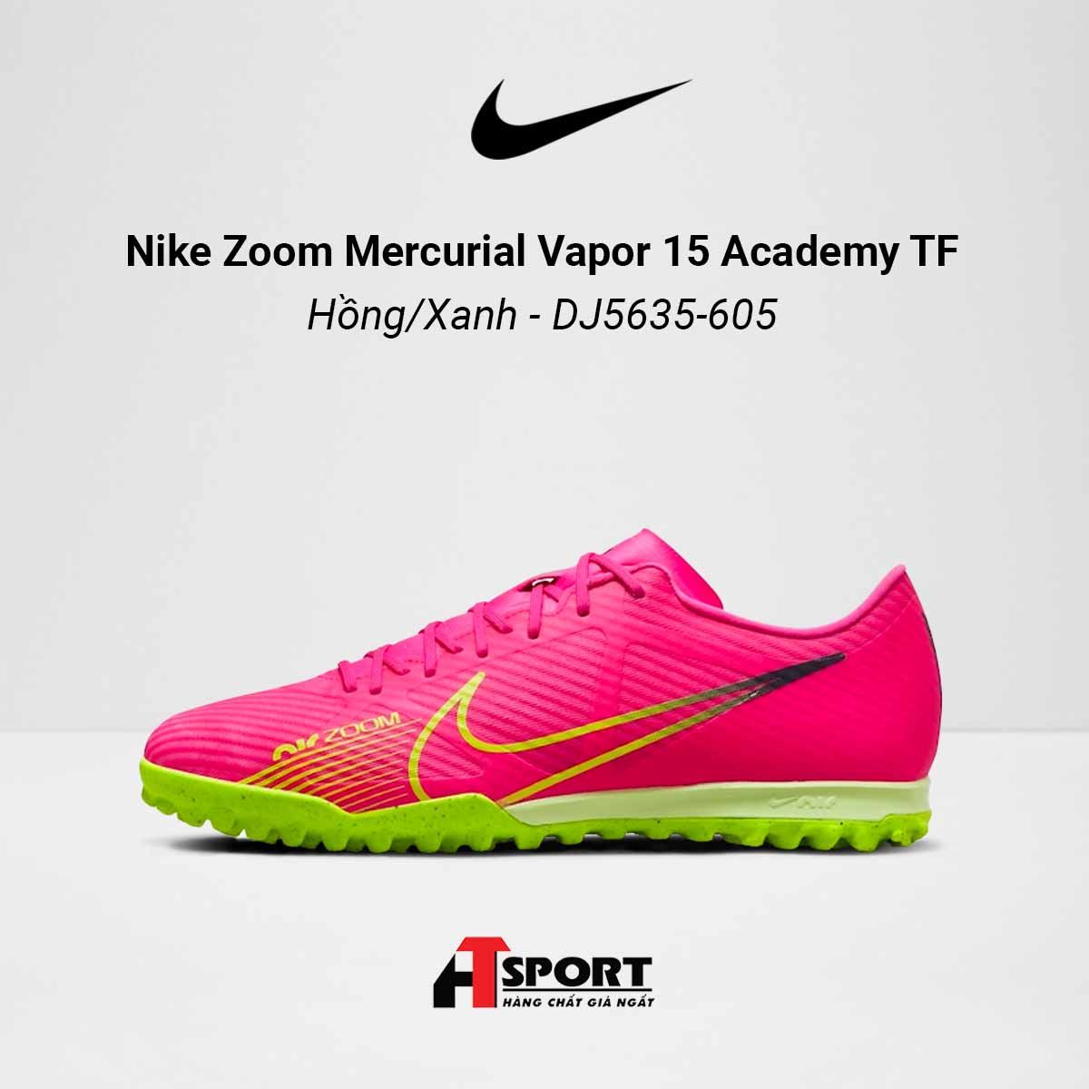  Nike Zoom Mercurial Vapor 15 Hồng/Xanh Academy TF - DJ5635-605 