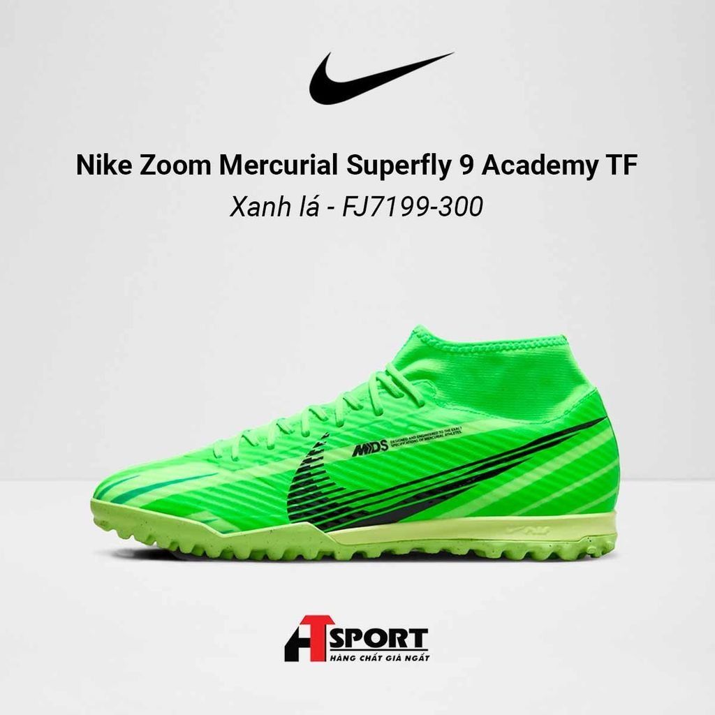  Nike Zoom Mercurial Superfly 9 MDS008 Xanh lá Academy TF - FJ7199-300 