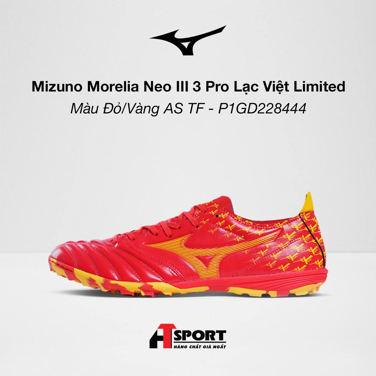  Mizuno Morelia Neo III 3 Pro Lạc Việt Limited - Màu Đỏ/Vàng AS TF - P1GD228444 