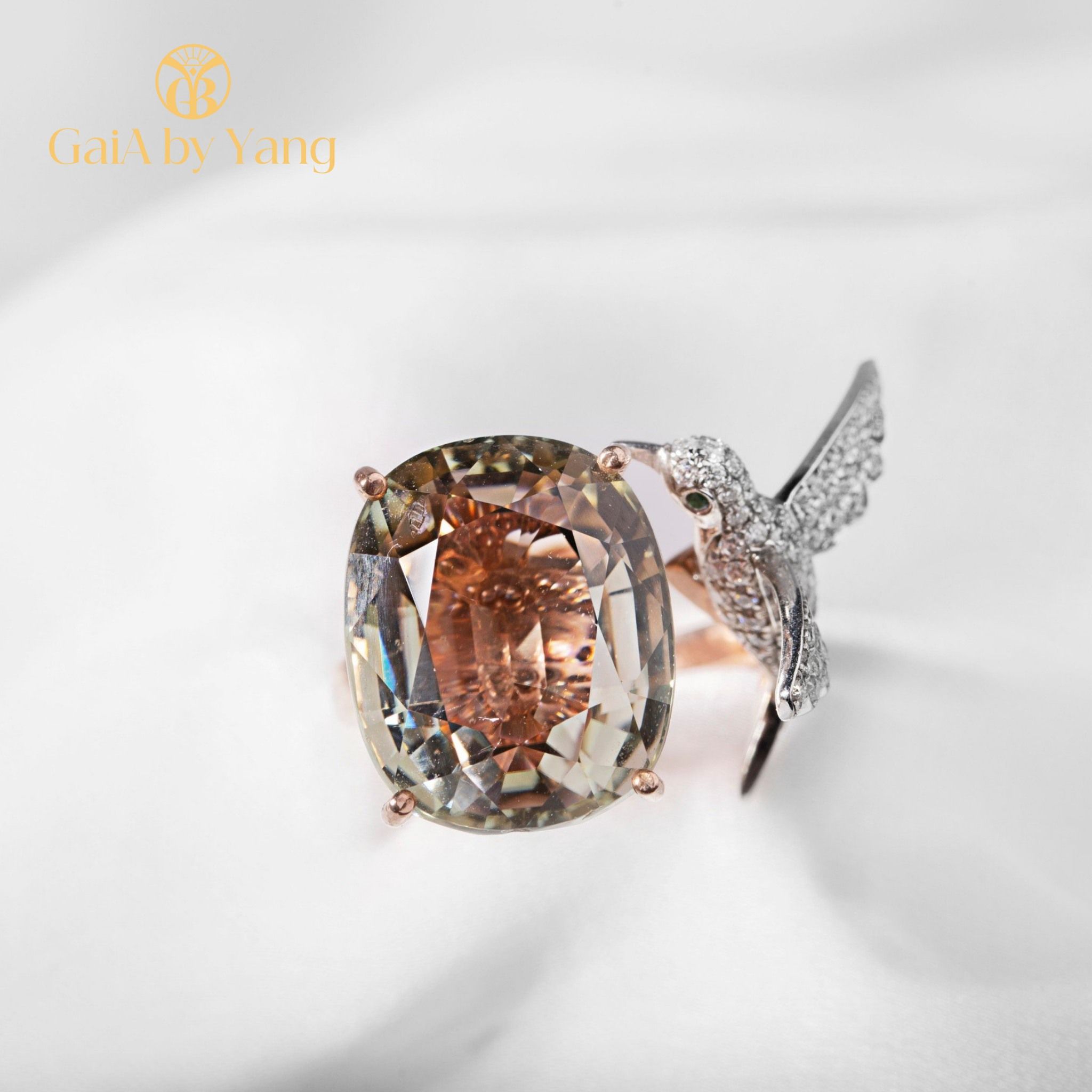 Nhẫn vàng đính đá Tourmaline cao cấp