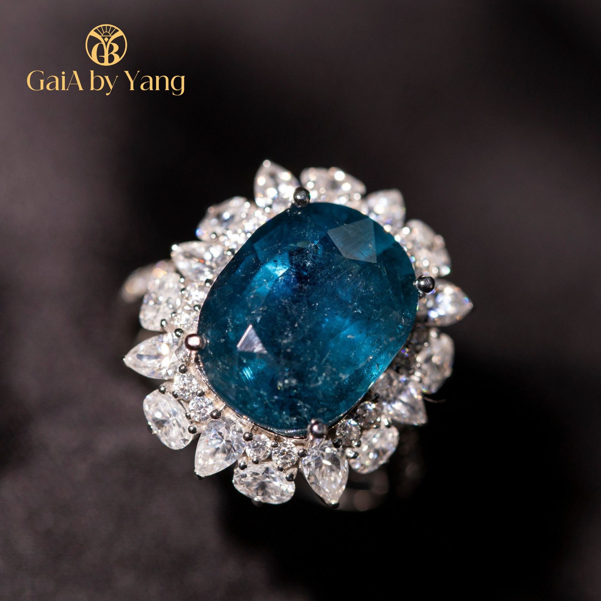 Nhẫn vàng Tourmaline Indicolite