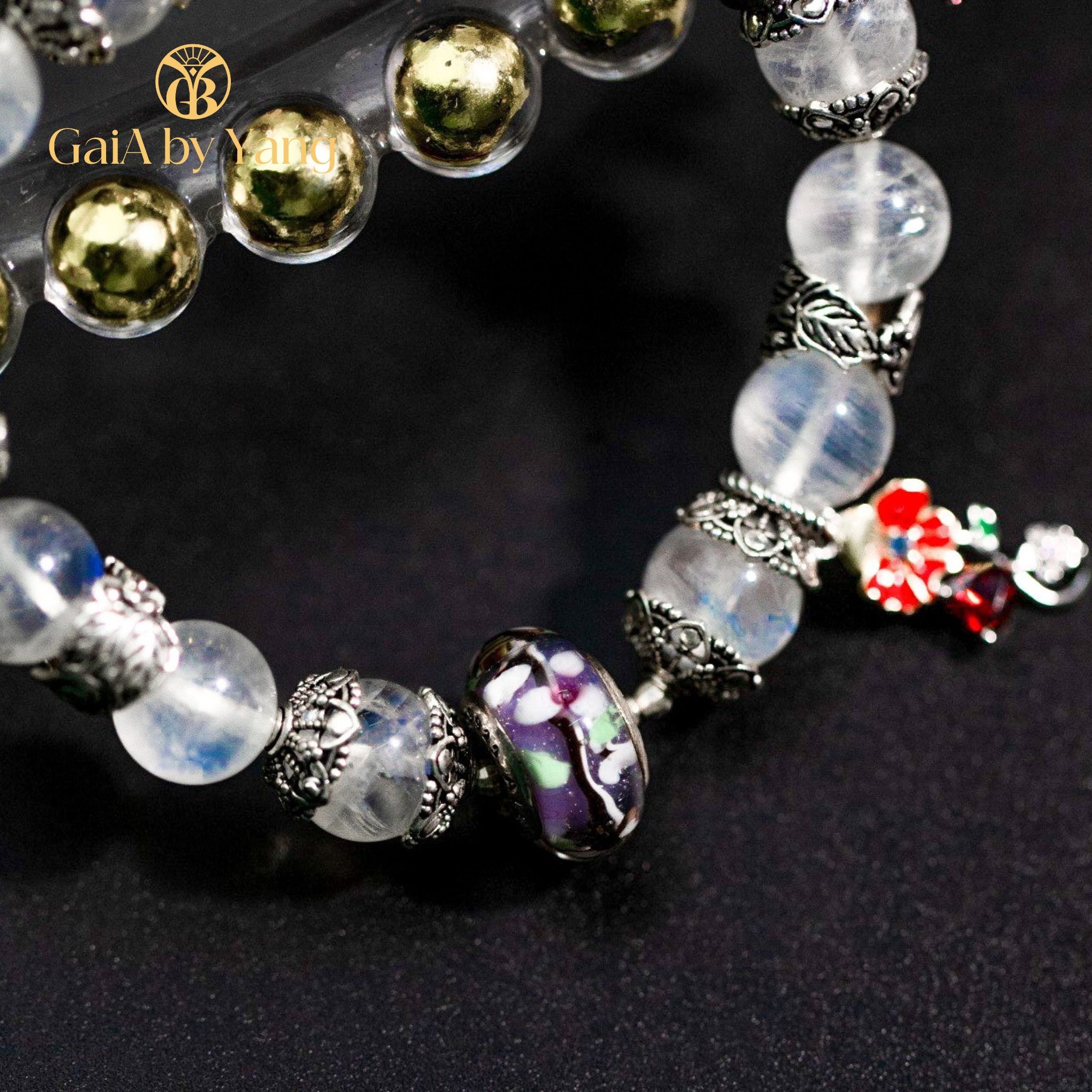 Vòng Moonstone phối charm pandora - Không kỵ cung mệnh