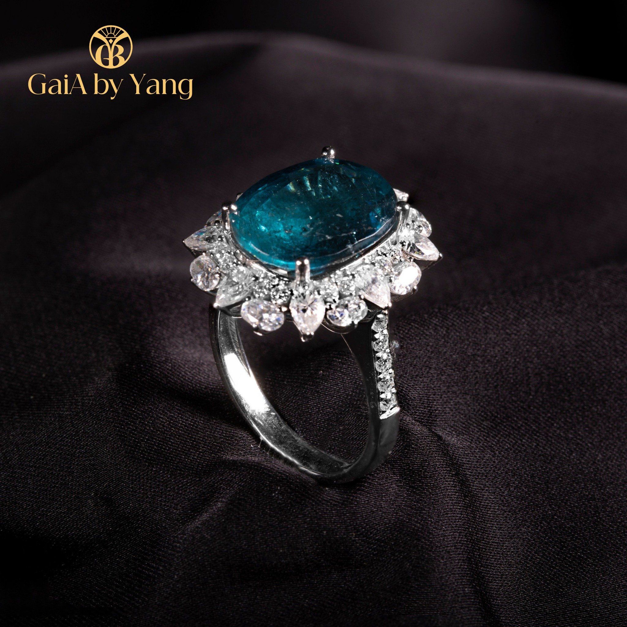 Nhẫn vàng Tourmaline Indicolite