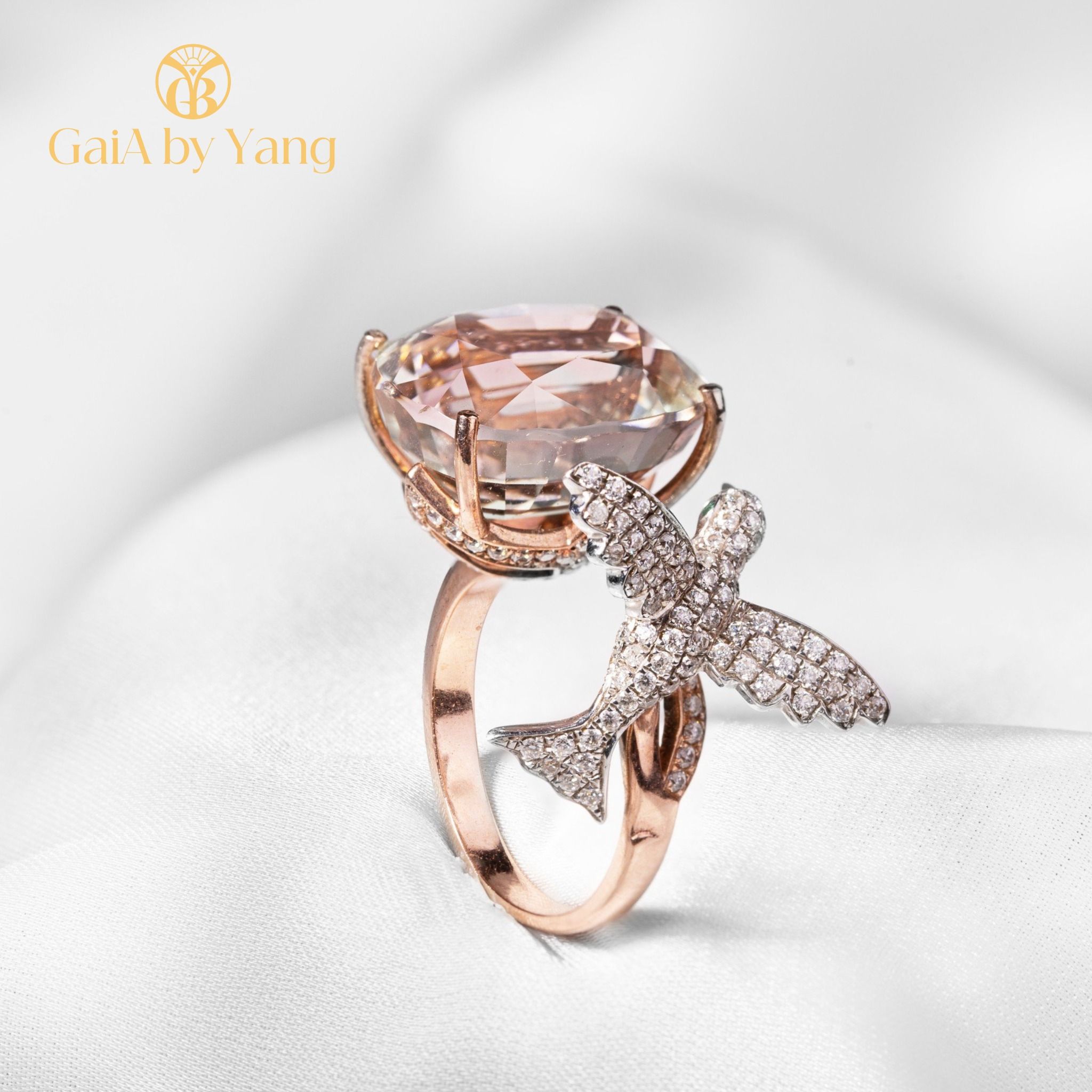 Nhẫn vàng đính đá Tourmaline cao cấp