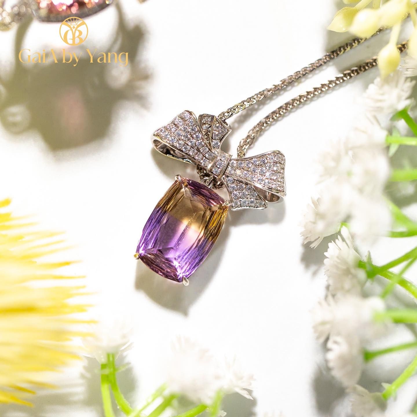 Bộ trang sức vàng đá Ametrine