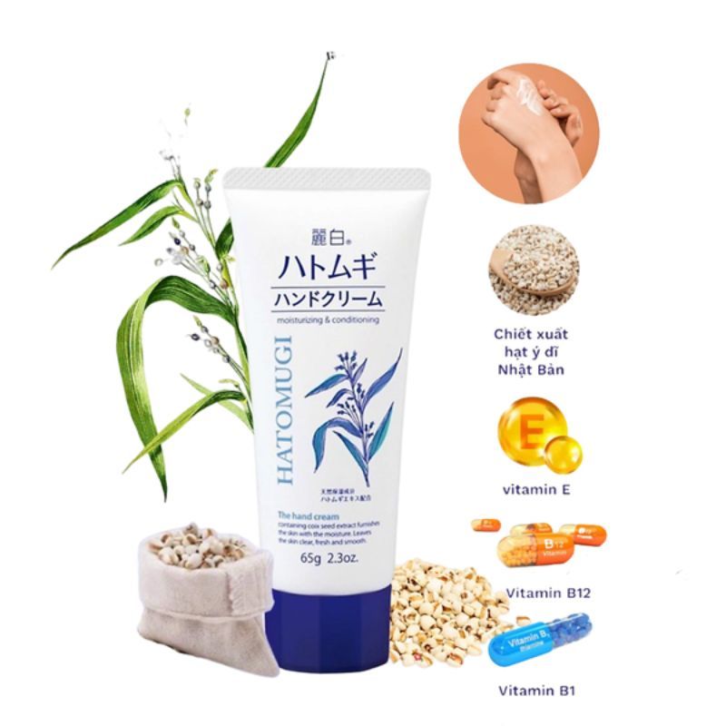 Kem Dưỡng Da Tay Hatomugi Nhật Bản 65G