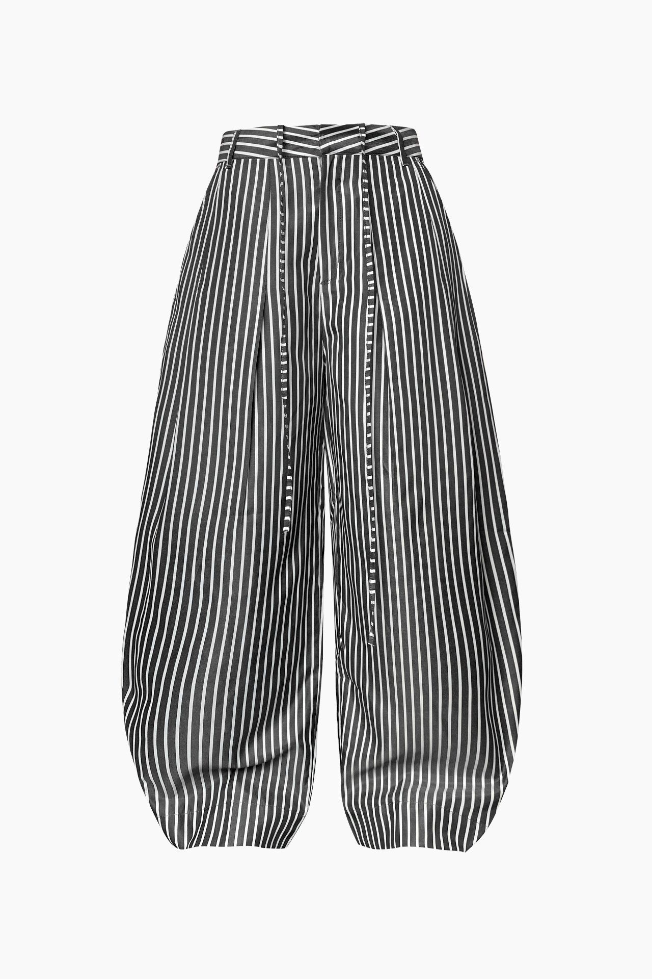 STRIPED CURVY TROUSERS