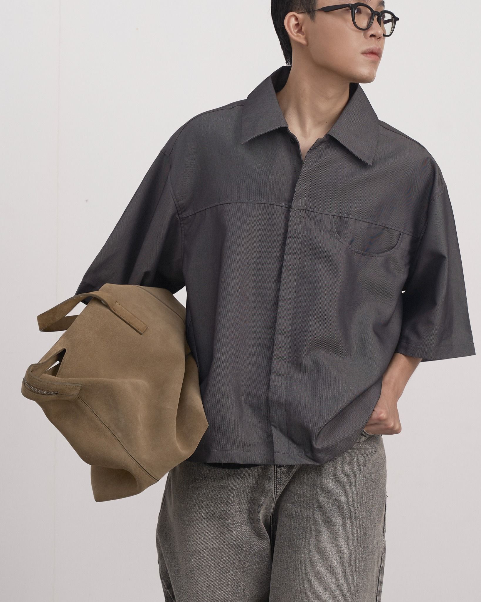 HALF CIRCLE DENIM SHIRT