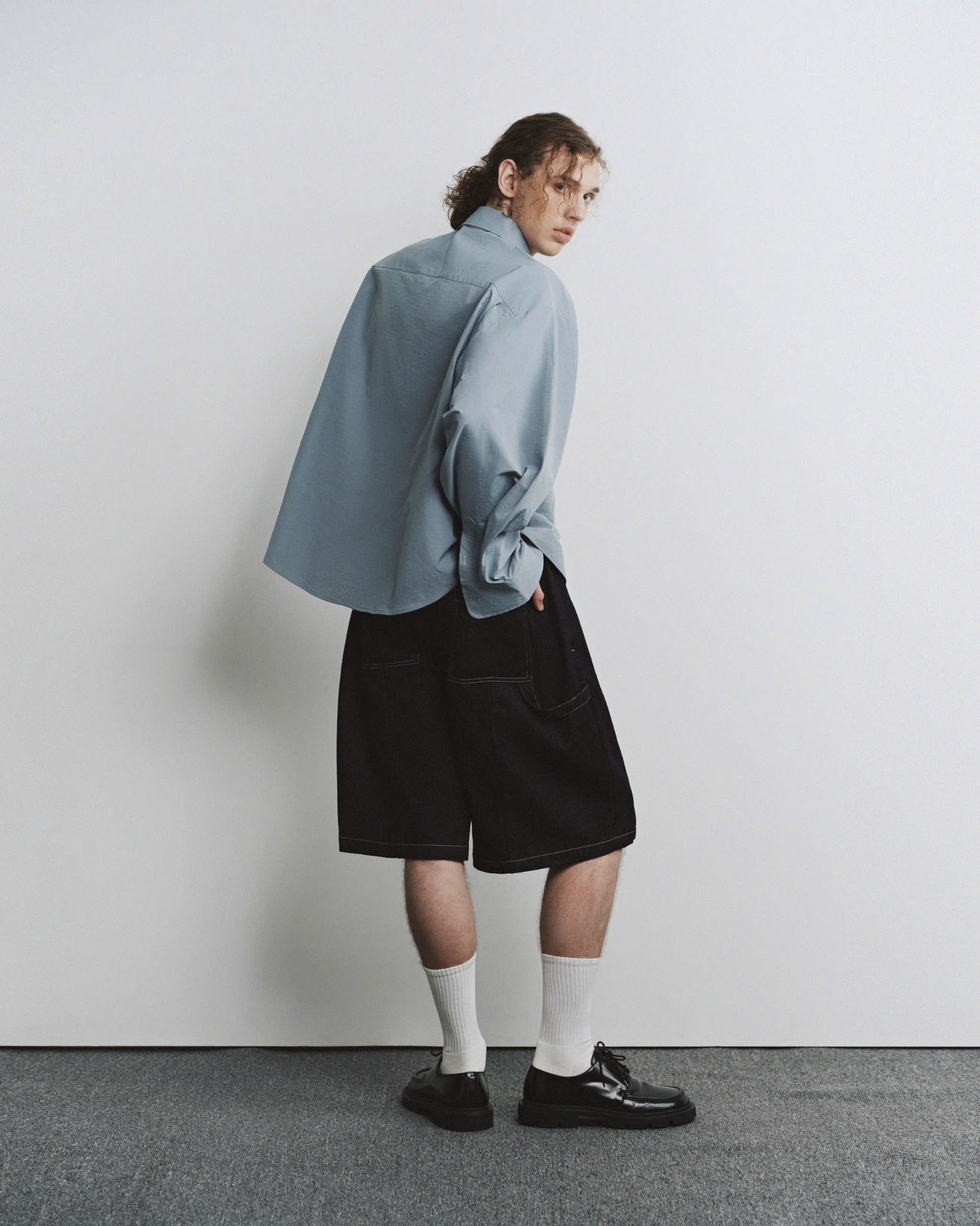 GATHER DENIM SHORTS