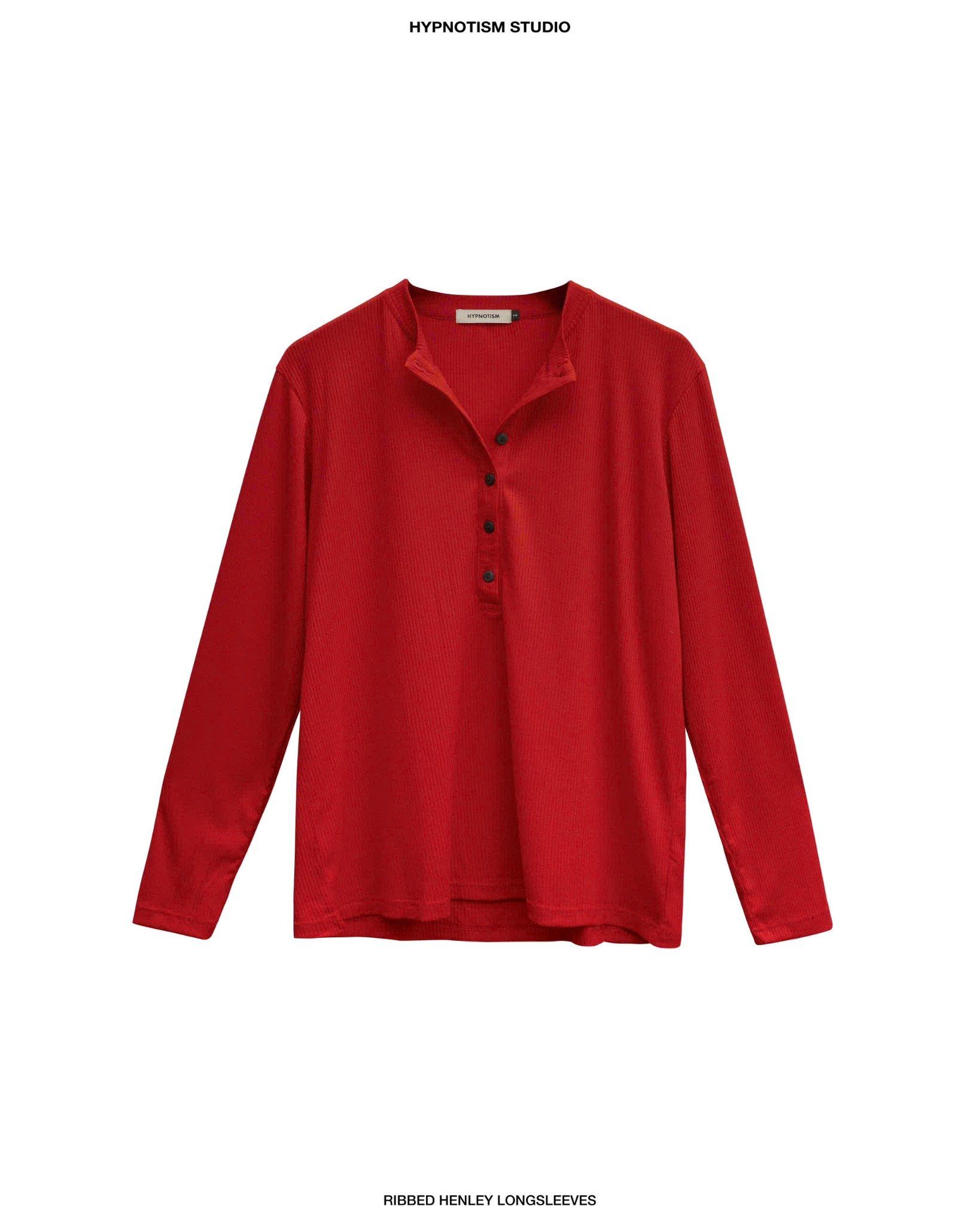 RIBBED HENLEY TOP