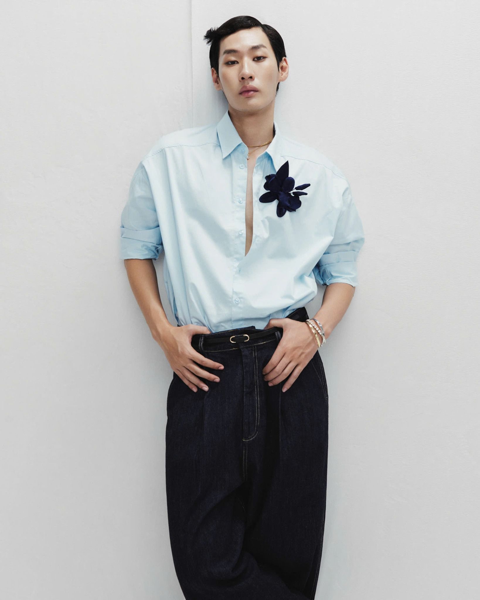 FLAQUE DENIM PANTS