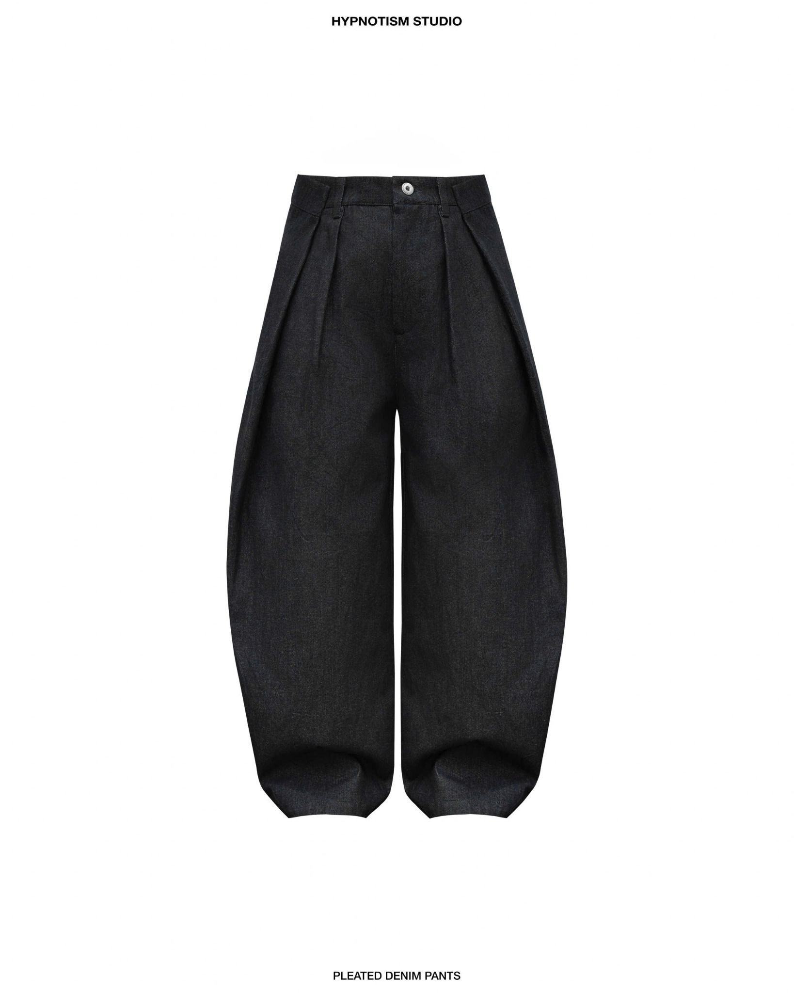 DENIM PLEATED PANTS