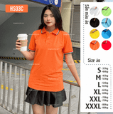  Áo thun Polo màu cam | cổ  3 sọc trắng đen 