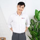  Sơ mi đồng phục trắng trơn thêu logo 