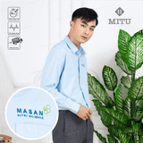  Sơ mi đồng phục masan màu xanh hòa bình 