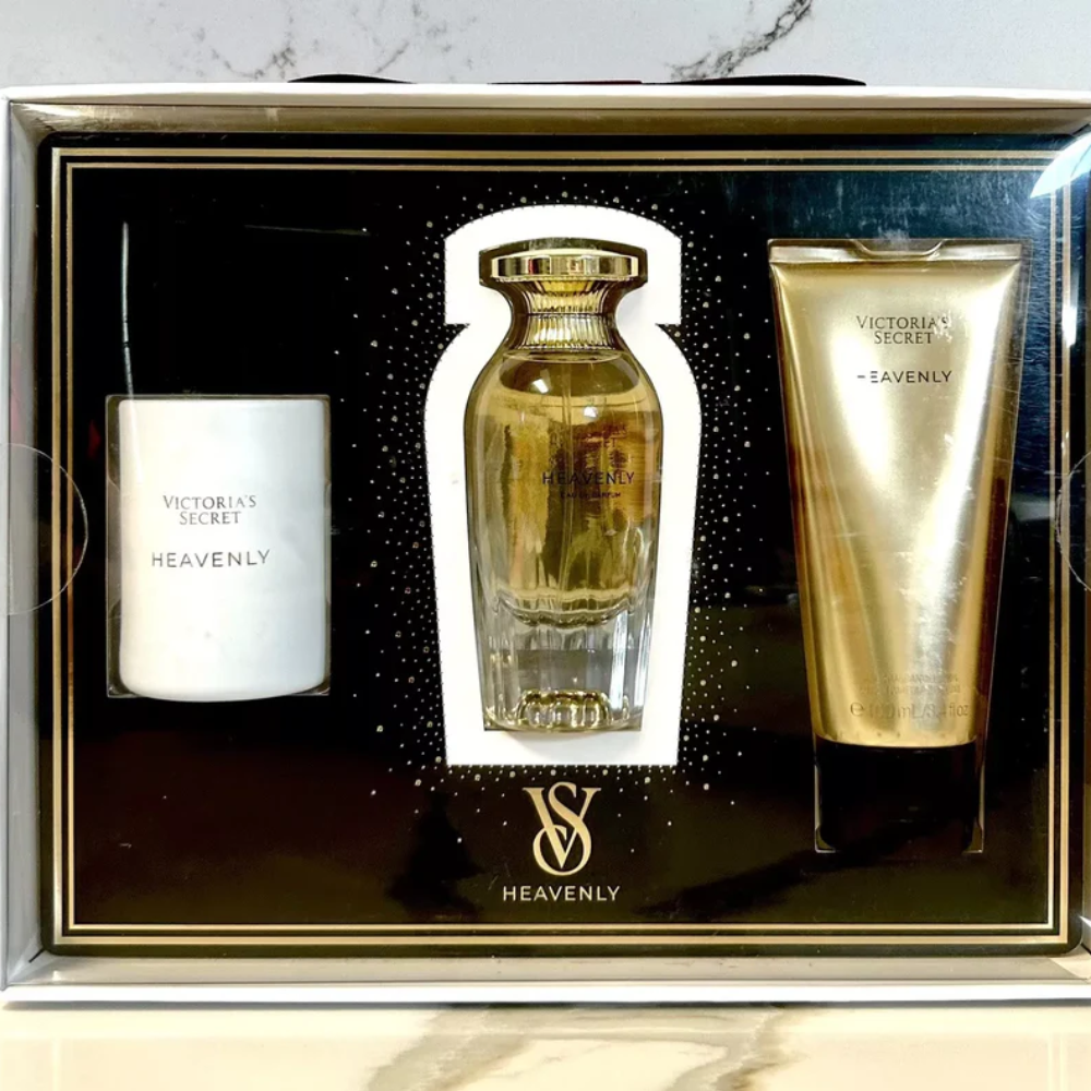 Set Victoria`s Secret Heavenly ( nước hoa 50ml+ lotion 100ml+ nến thơm)