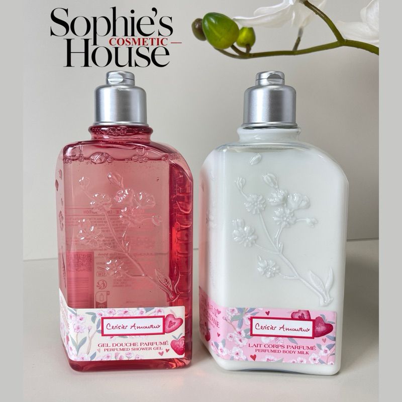 250ml / Sữa tắm - Dưỡng thể anh đào dâu tây LOccitane Cherry Blossom Cerisier Amoureux