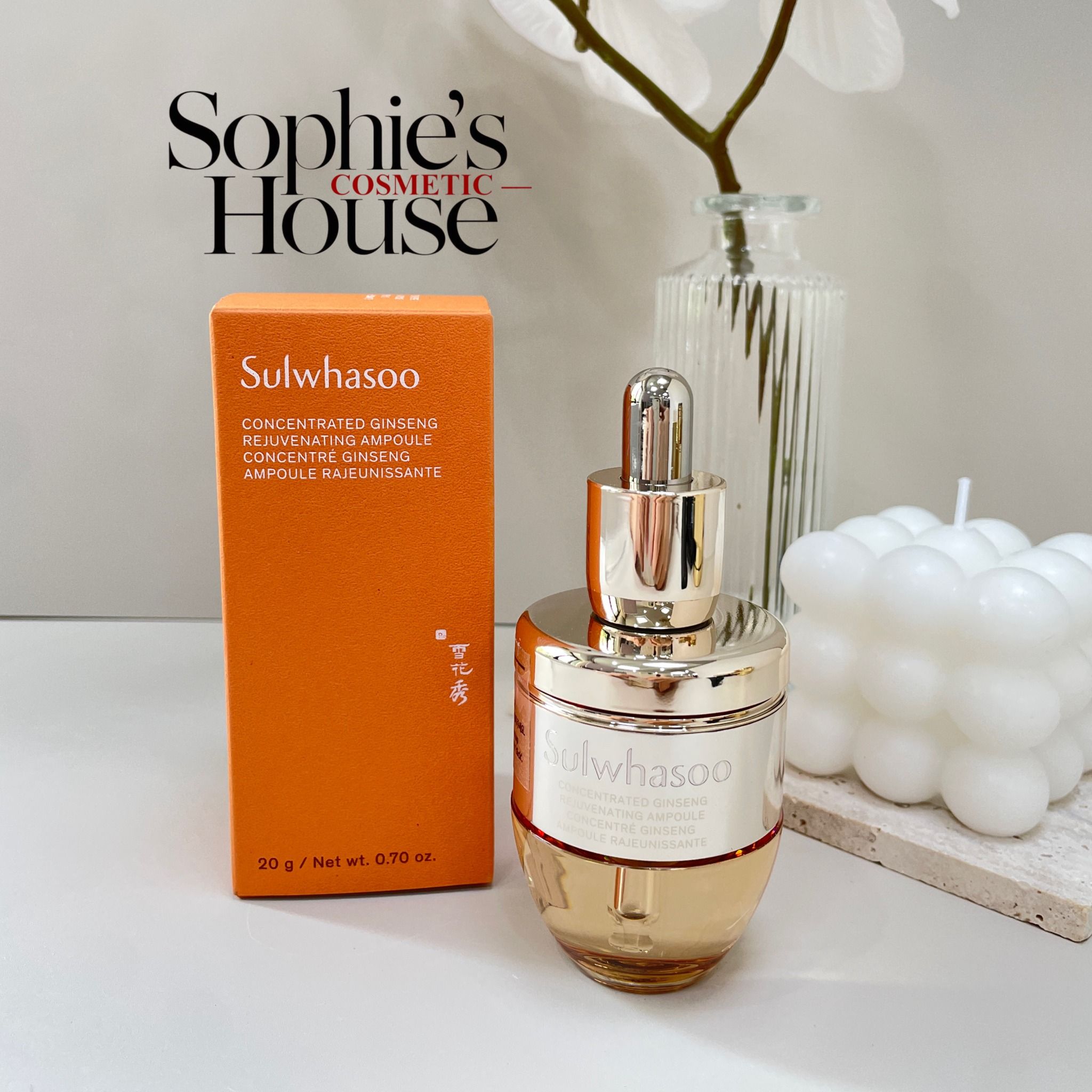 Mẫu mới 2024 / Tinh chất nhân sâm cô đặc Sulwhasoo Concentrated Ginseng Rescue Ampoule 20g