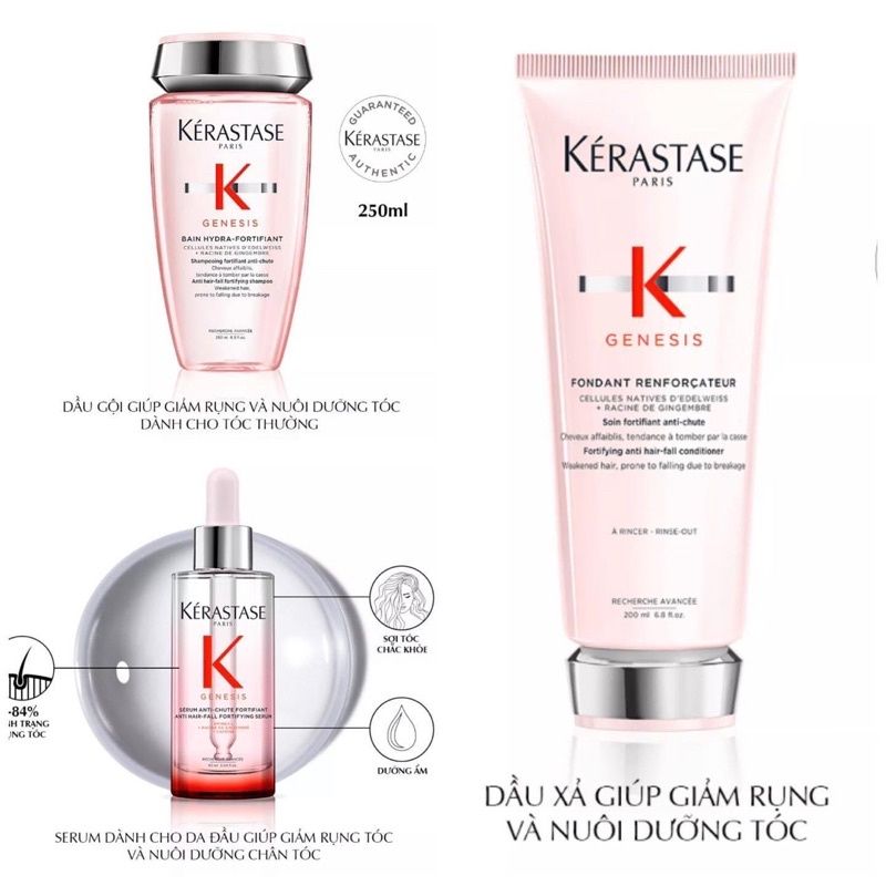 Dầu gội xả cho tóc gãy rụng Kerastase Genesis