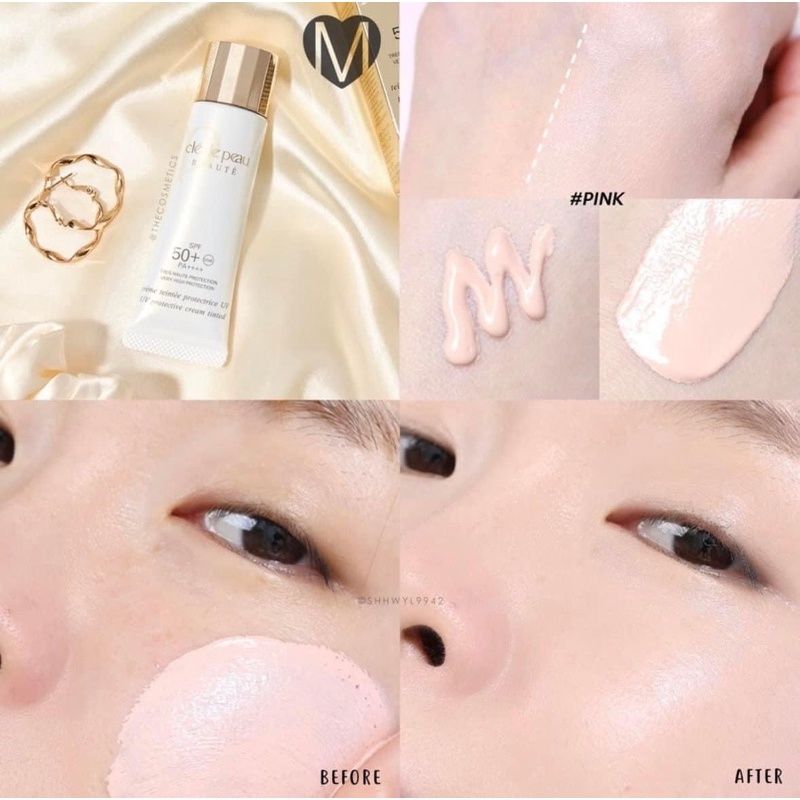 Kem chống nắng nâng tone cho da dầu Cle De Peau UV PROTECTIVE CREAM TINTED bản Rose / Ivory