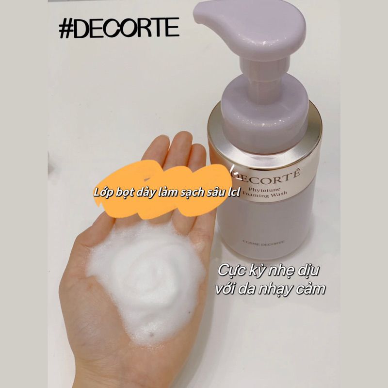 Sữa rửa mặt dạng bọt nhẹ dịu DECORTE Phytotune Foaming Wash 200ml
