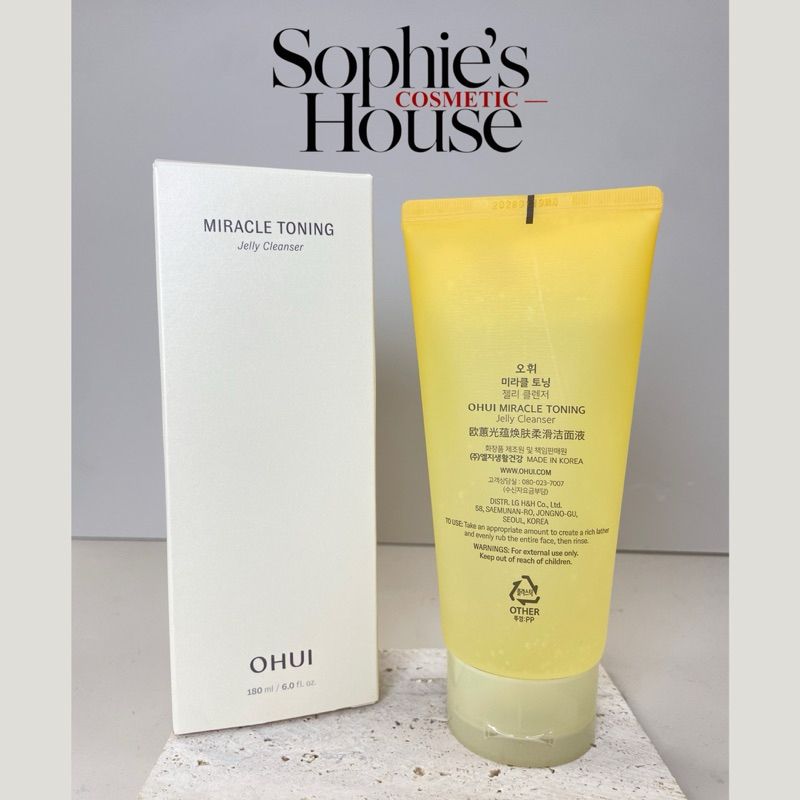 180ml / Sữa rửa mặt sáng da OHUI Miracle Toning Jelly Cleanser