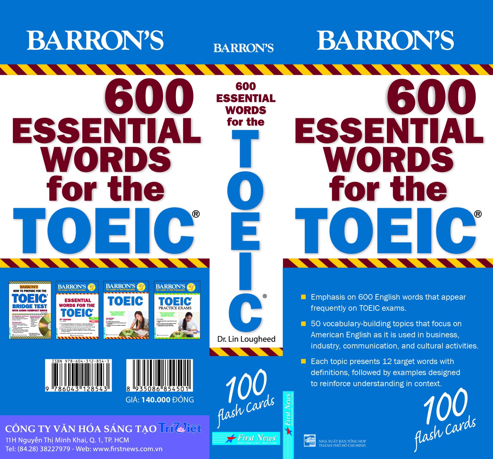  Hộp Flash Cards - 600 Essential Words For The TOEIC (Tái Bản 2021) 