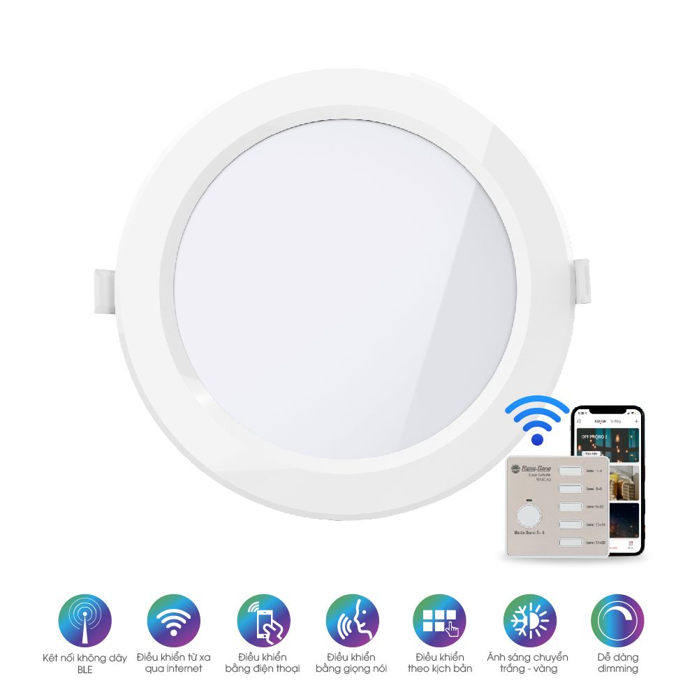 Đèn LED panel tròn đổi màu 110/9W Bluetooth