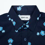 Áo Sơmi Tay Ngắn Hoa Xanh Dương - SMN36