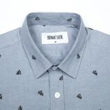 Áo Sơmi Tay Ngắn Xám Họa Tiết Mini - SMN40