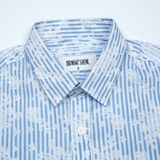 Áo Sơmi Tay Ngắn Hoa Trắng Kẻ Sọc - SMN50