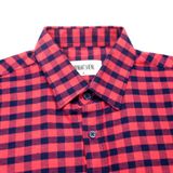 Áo Sơmi Tay Ngắn Caro Đỏ Đậm - SMN52
