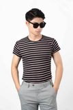 Áo Thun Tay Ngắn Sọc Ngang Cổ viền đen - AT015