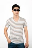 Áo Thun Cổ Tim Sọc Ngang - AT006
