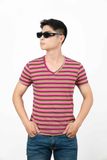 Áo Thun Cổ Tim Sọc Ngang - AT006
