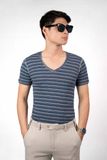 Áo Thun Nam Tay Ngắn Cổ V Sọc Ngang - AT018