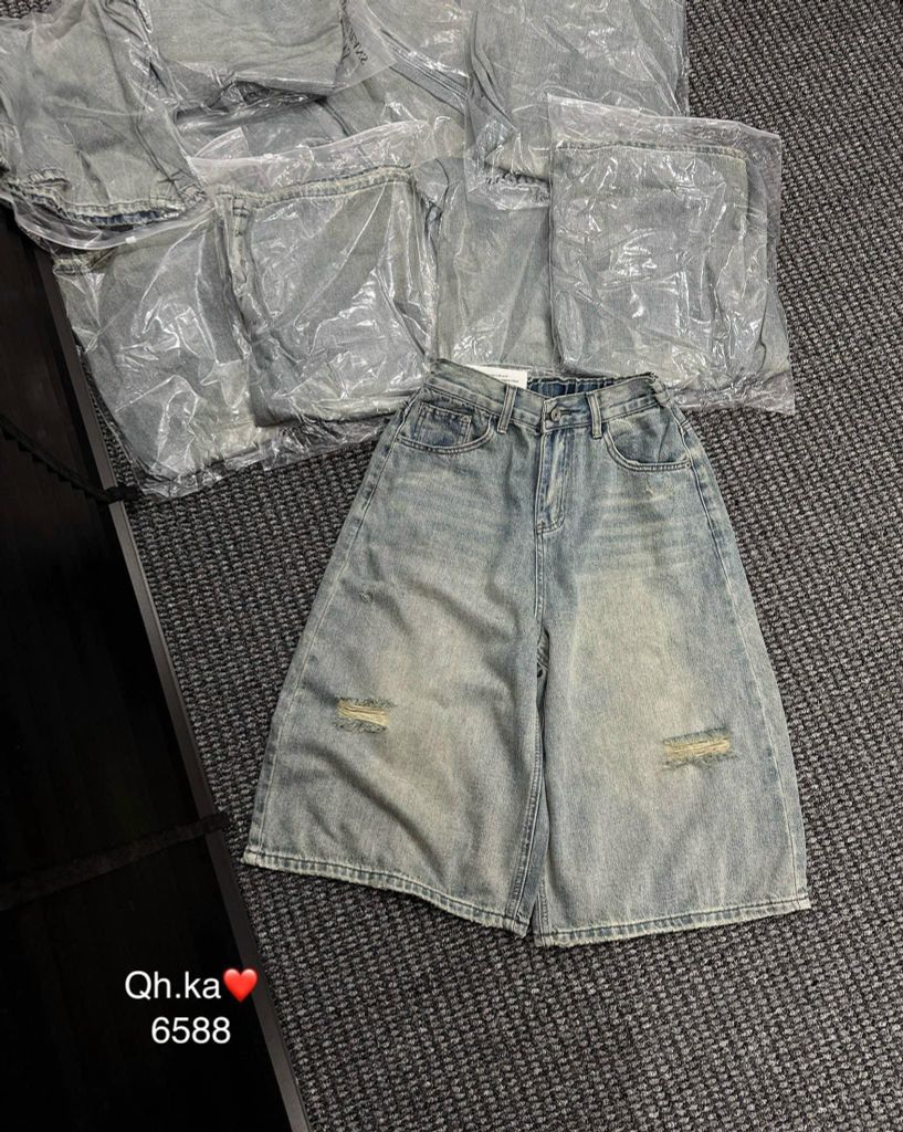 Quần bò mài xước đùi B76
