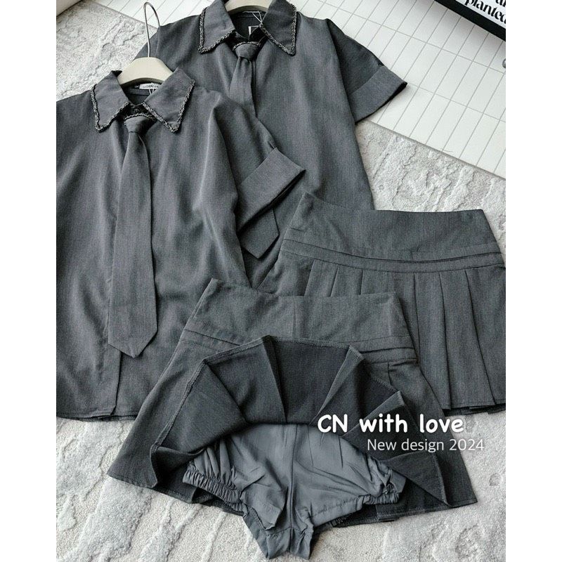 Set váy áo phông cavat B83
