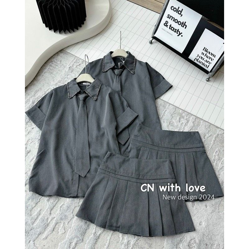 Set váy áo phông cavat B83