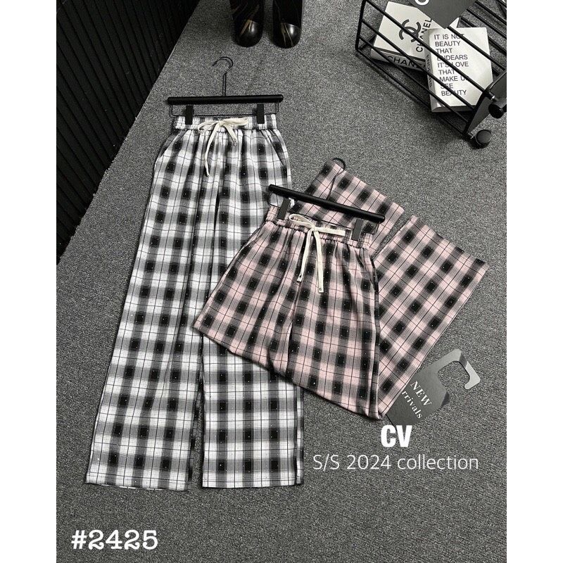 B93-quần kẻ dáng xuông ông rộng hàng xịn loại 1