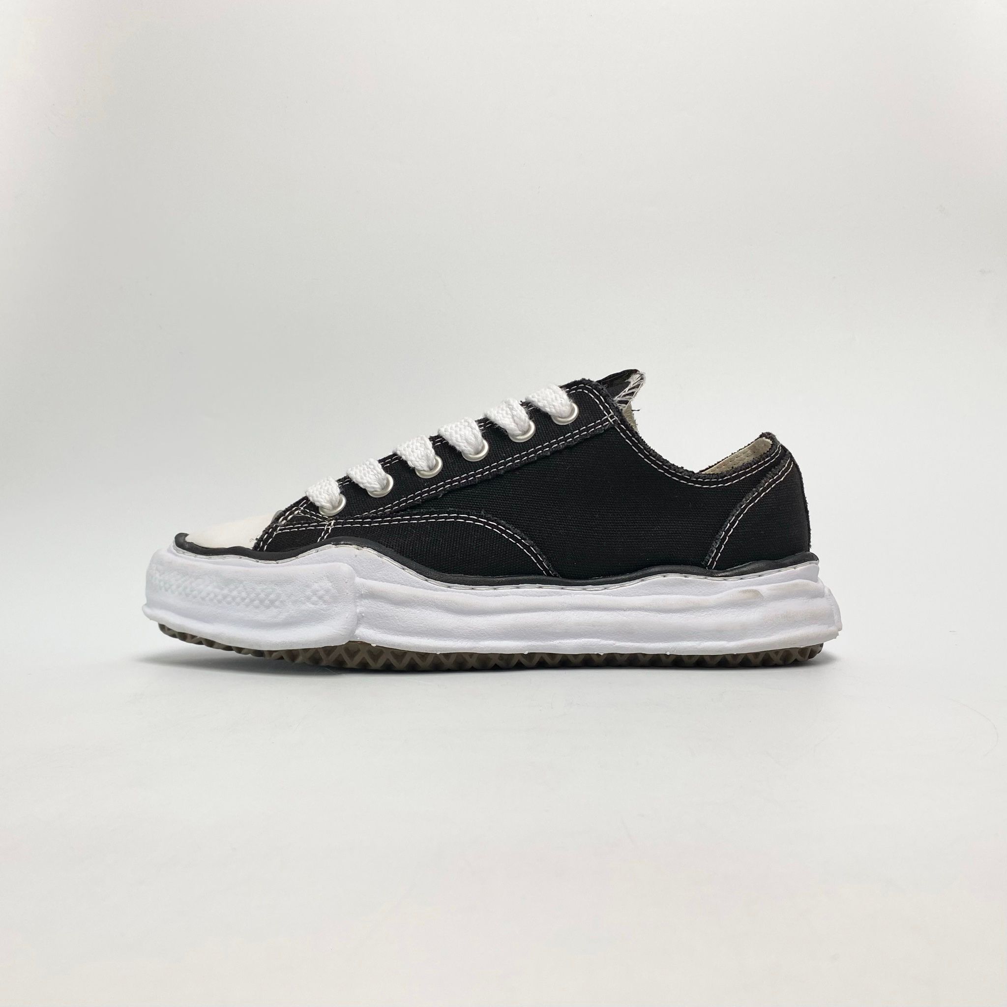 MAISON MIHARA YASUHIRO PETERSON OG SOLE CANVAS LOW BLACK A01FW702