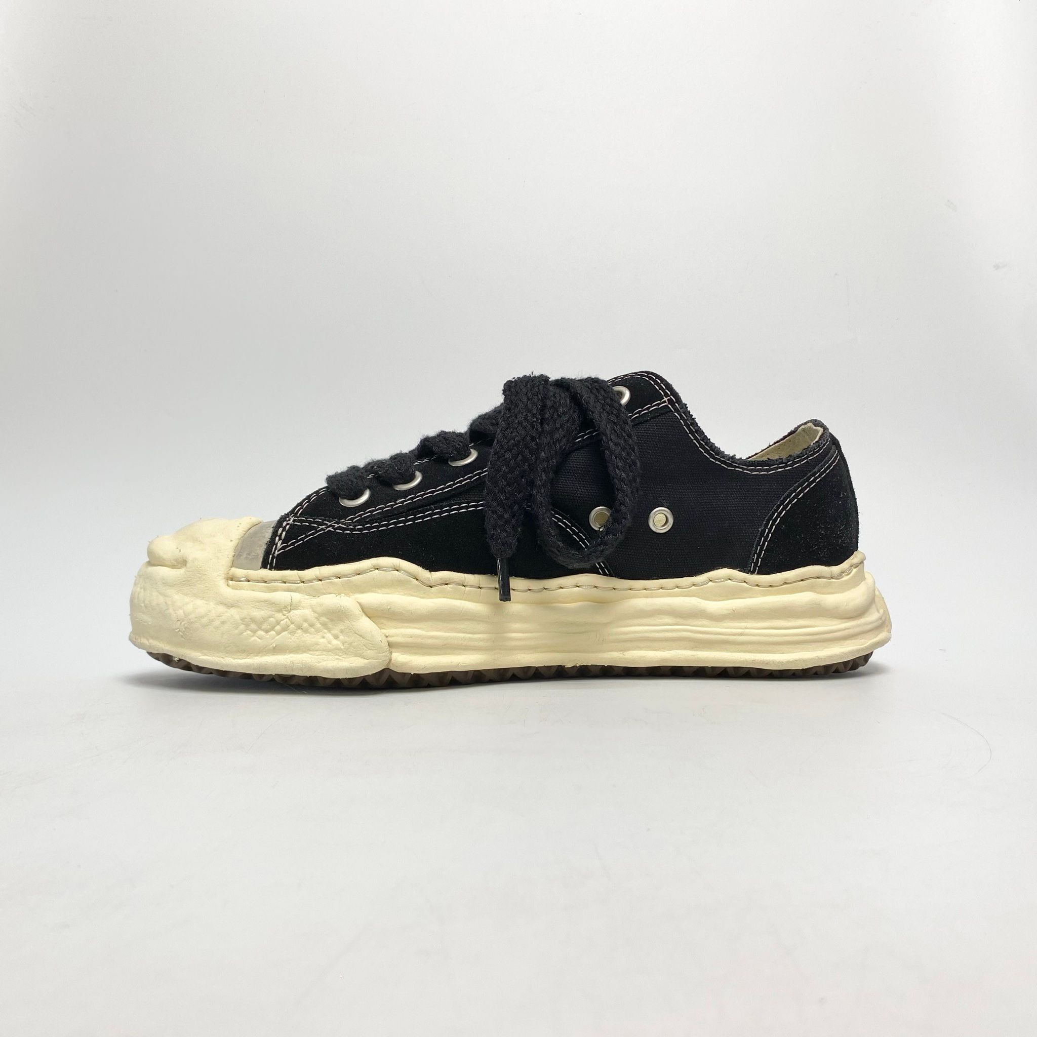MIHARA YASUHIRO HANK DISTRESSED CANVAS LOW BLACK A10FW715
