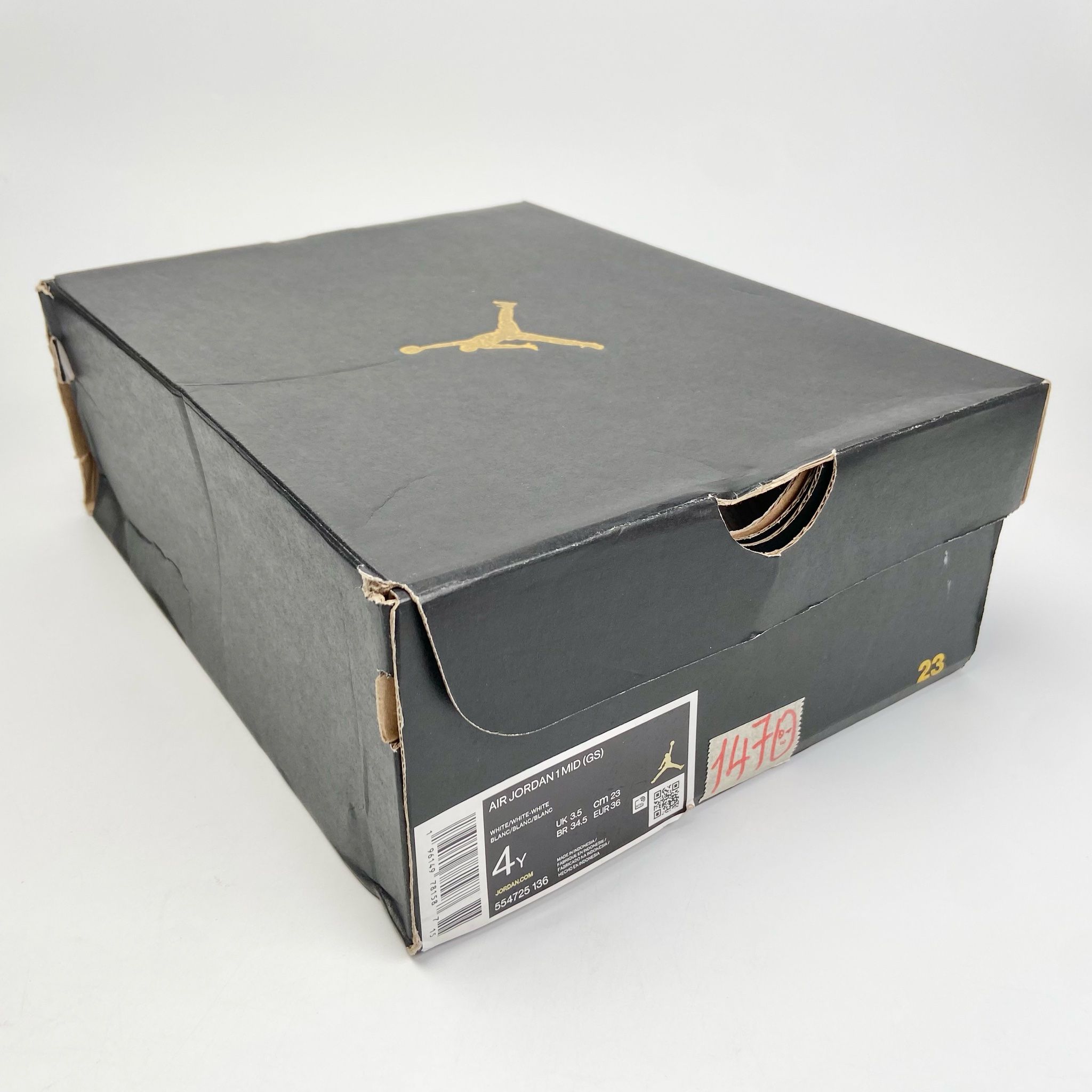 NIKE AIR JORDAN 1 MID TRIPLE WHITE 554725-136