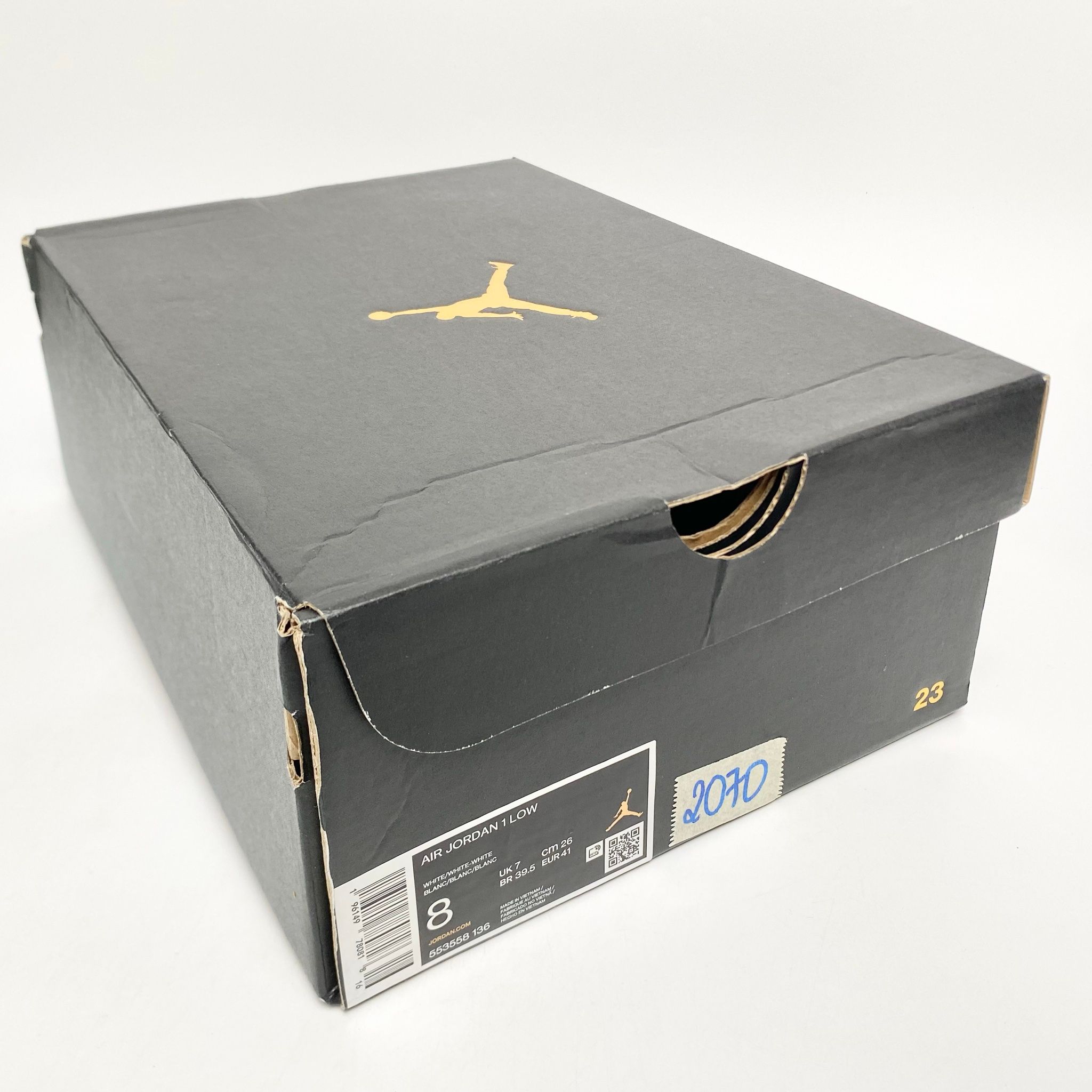 NIKE AIR JORDAN 1 LOW TRIPLE WHITE 553558-136