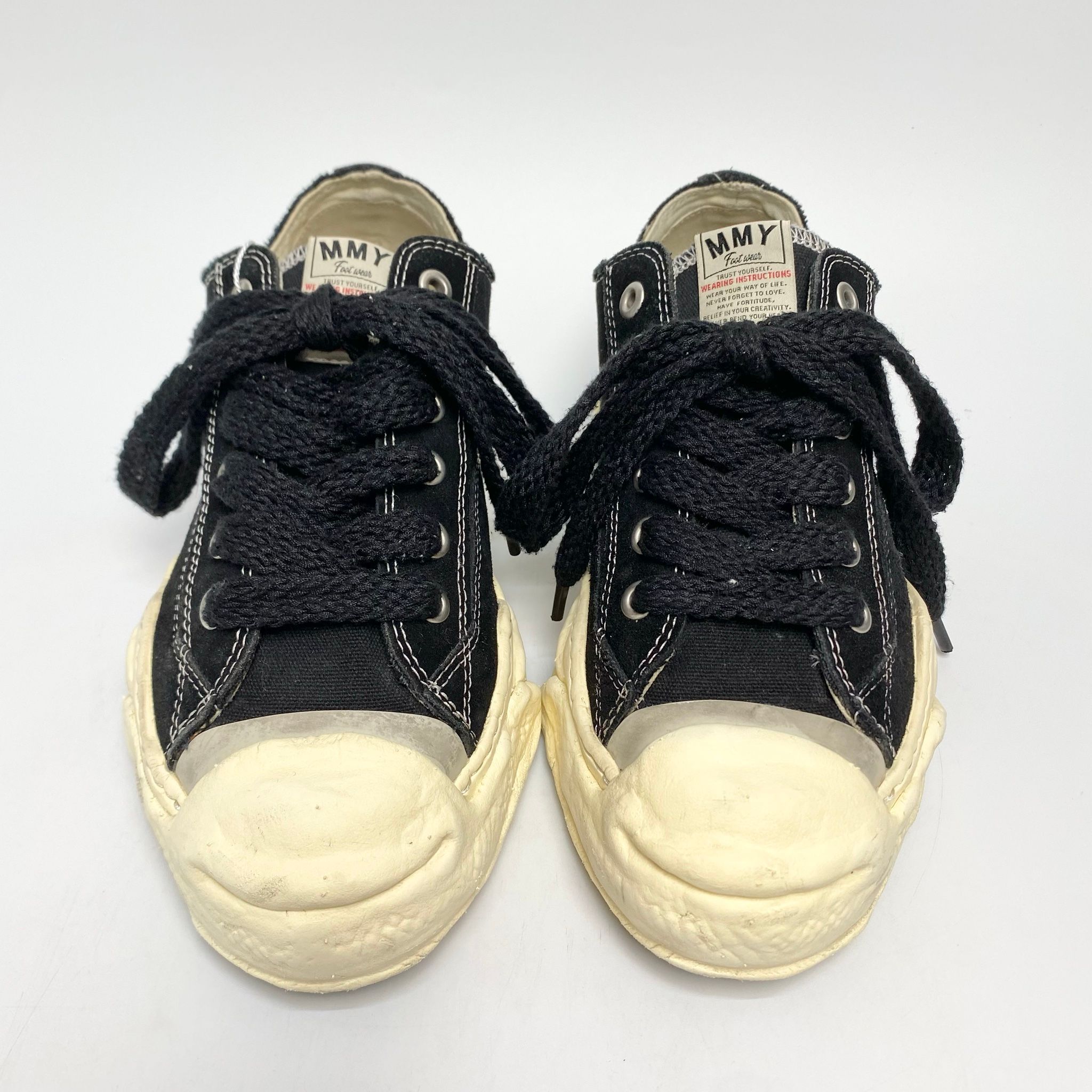 MIHARA YASUHIRO HANK DISTRESSED CANVAS LOW BLACK A10FW715